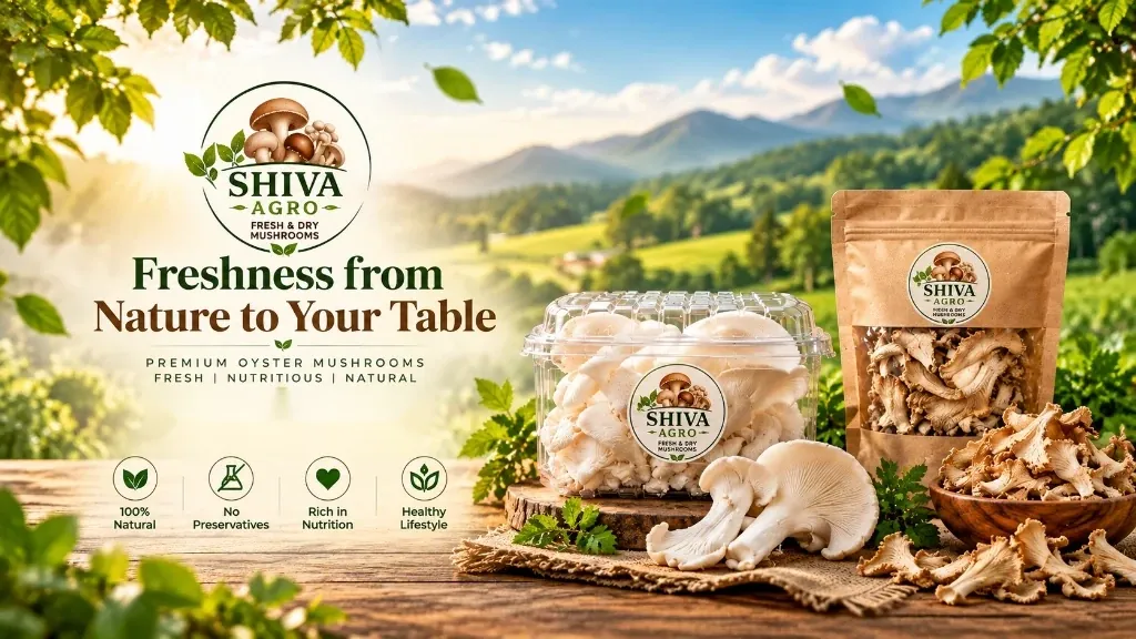 Shiva Agro โ Freshness from Nature to Your Table. Premium Oyster Mushrooms, Fresh & Dry Mushrooms